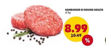 PENNY HAMBURGER DI BOVINO ADULTO offerta