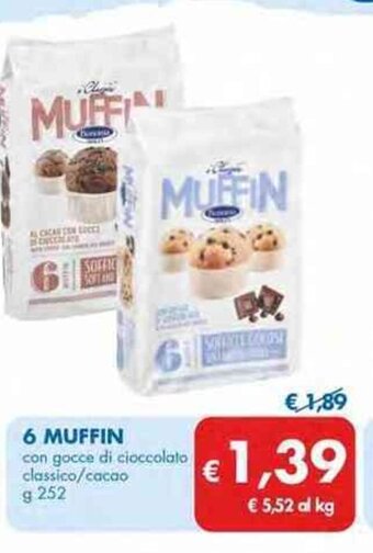 MD Discount 6 MUFFIN con gocce di cioccolato classico/ cacao g 252 offerta