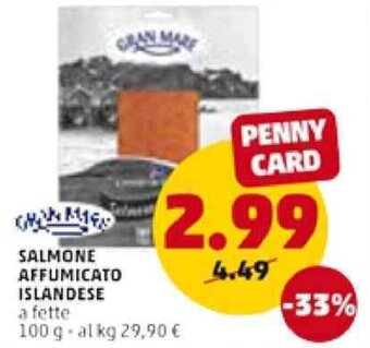 PENNY SALMONE AFFUMICATO ISLANDESE a fette 100 g offerta