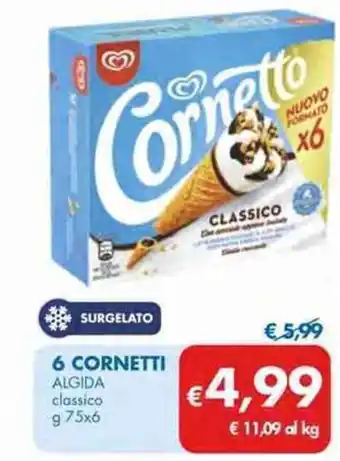MD Discount SURGELATO 6 CORNETTI ALGIDA classico g 75x6 offerta