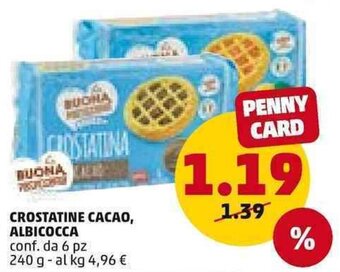 PENNY CROSTATINE CACAO, ALBICOCCA conf. da 6 pz 240 g offerta