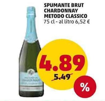 PENNY SPUMANTE BRUT CHARDONNAY METODO CLASSICO 75 cl offerta