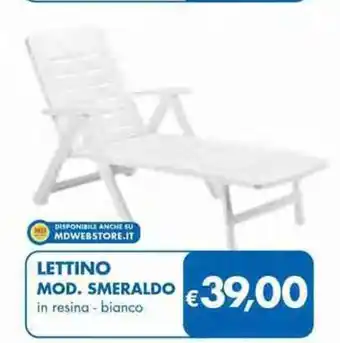 MD Discount LETTINO MOD. SMERALDO in resina - bianco offerta