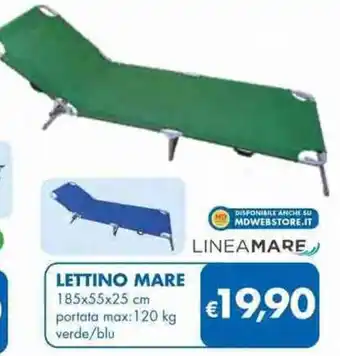 MD Discount LETTINO MARE 185x55x25 cm portata max: 120 kg verde/blu offerta