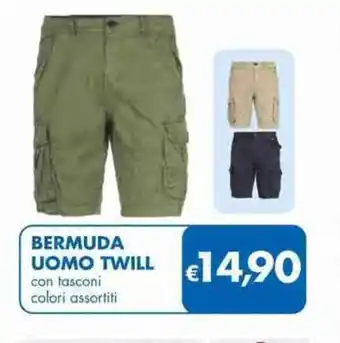 MD Discount BERMUDA UOMO TWILL con tasconi colori assortiti offerta