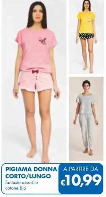 MD Discount PIGIAMA DONNA A PARTIRE DA CORTO/LUNGO fantasie assortite cotone bio offerta