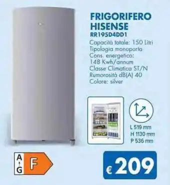 MD Discount FRIGORIFERO HISENSE RR195D4DD1 offerta