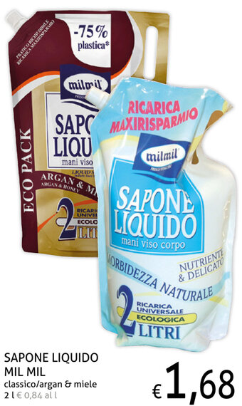 Ecu Discount Mil Mil Sapone Liquido 2l offerta