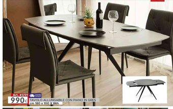Dotolo Mobili TAVOLO ALLUNGABILE CON PIANO IN GRES cm 180x 100 x 86 h offerta