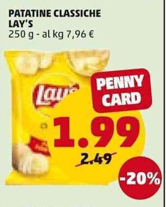 PENNY PATATINE CLASSICHE LAY'S 250 g offerta