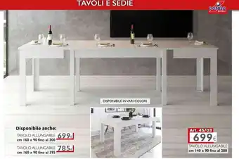 Art. 45/03 TAVOLO ALLUNGABILE cm 140 x 90 fino al 280