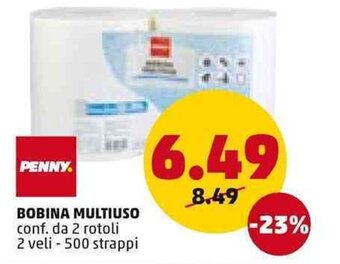 PENNY BOBINA MULTIUSO conf. da 2 rotoli 2 veli - 500 strappi