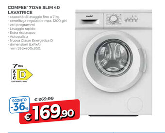 Famila Comfee' 7124E Slim 40 Lavatrice offerta
