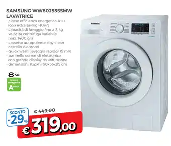 Famila Samsung WW80J5555MW Lavatrice offerta