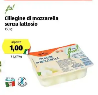 ALDI Bonlà Ciliegine di mozzerella senza lattosio 150g offerta