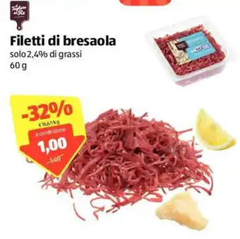 ALDI Il Tagliere del Re Filetti di bresaola 60g offerta