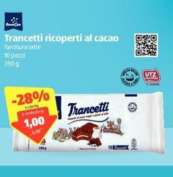 ALDI BuonOra Trancetti ricoperti al cacao 10 pezzi 350g offerta