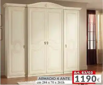 Dotolo Mobili ARMADIO 4 ANTE cm 284 x 70 x 26h offerta