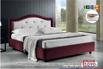Dotolo Mobili LETTO MATRIMONIALE IMBOTTITO. DISPONIBILE IN VARIE COLORAZIONI cm 184 x 214 x 124 h offerta