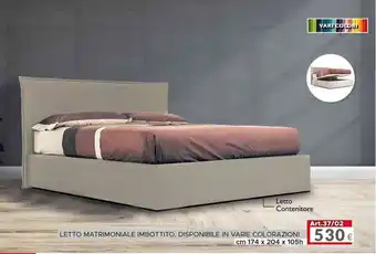 LETTO MATRIMONIALE IMBOTTITO. DISPONIBILE IN VARIE COLORAZIONI cm 174 x 204 x 105 h