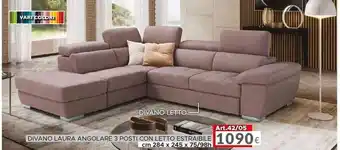 DIVANO LAURA ANGOLARE 3 POSTI CON LETTO ESTRAIBILE
