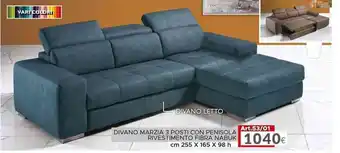 DIVANO MARZIA 3 POSTI CON PENISOLA