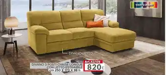 Dotolo Mobili DIVANO 3 POSTI CHAISE LONGUE offerta