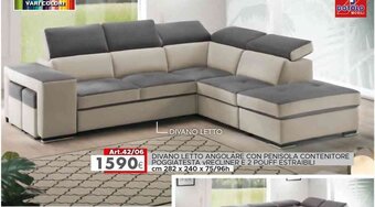 Dotolo Mobili DIVANO LETTO ANGOLARE CON PENISOLA CONTENITORE offerta