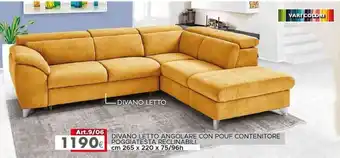 Dotolo Mobili DIVANO LETTO ANGOLARE CON POUF CONTENITORE offerta