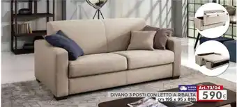 DIVANO 3 POSTI CON LETTO A RIBALTA