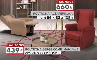POLTRONA BERGÉ COMP. MANUALE cm 76 x 83 x 105h