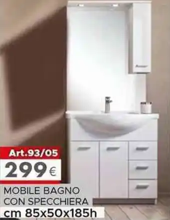 MOBILE BAGNO CON SPECCHIERA cm 85x50x185h