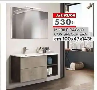 MOBILE BAGNO CON SPECCHIERA cm 100x47x143h