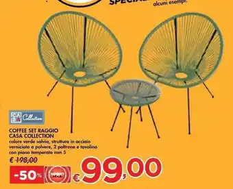 Bennet COFFEE SET RAGGIO CASA COLLECTION offerta