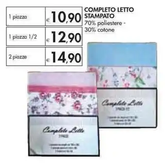 Bennet COMPLETO LETTO STAMPATO 2 piazze offerta