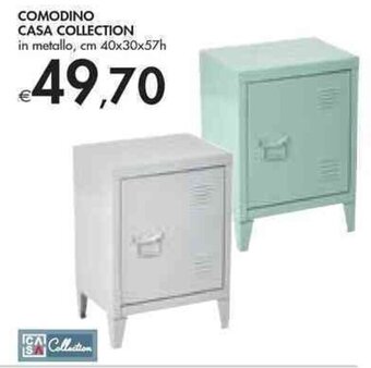 Bennet COMODINO CASA COLLECTION in metallo, cm 40x30x57h offerta