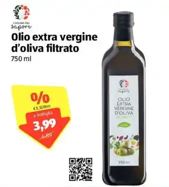 ALDI I Colori del Sapore Olio extra vergine d'oliva filtrato 750ml offerta