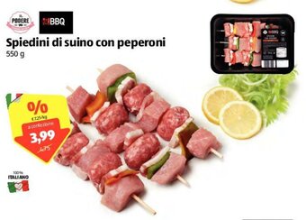 ALDI Il Podere Spiedini di Suino con peperoni 550g offerta