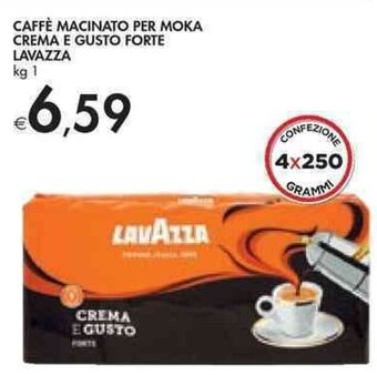Bennet CAFFÈ MACINATO PER MOKA CREMA E GUSTO FORTE LAVAZZA kg 1 offerta