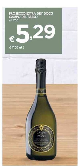 PROSECCO EXTRA DRY DOCG CAMPO DEL PASSO ml 750