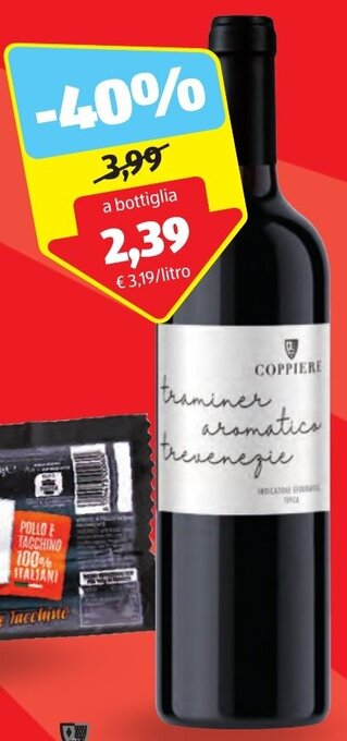 ALDI COPPIERE TRAMINER TREVENEZIE IGT 750 ml offerta