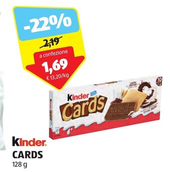 ALDI Kinder. CARDS 128 g offerta