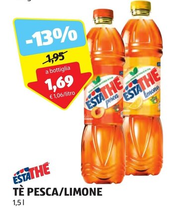 ALDI ESTATHE TÈ PESCA/LIMONE 1,5 l offerta