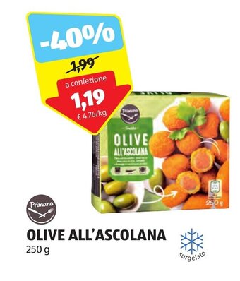 ALDI Primana OLIVE ALL'ASCOLANA 250 g offerta