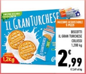 Conad BISCOTTI IL GRAN TURCHESE COLUSSI 1,200 kg offerta