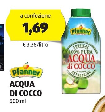 ALDI Pfanner ACQUA di COCCO 500 ml offerta
