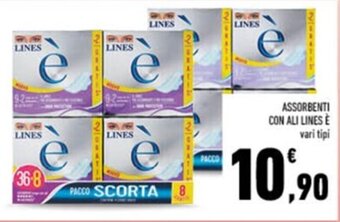 Conad ASSORBENTI CON ALI LINES È vari tipi offerta