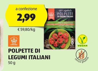 ALDI POLPETTE DI LEGUMI ITALIANI 50 g offerta