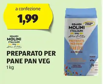 ALDI GRANDI MOLINI ITALIANI PREPARATO PER PANE PAN VEG 1 kg offerta