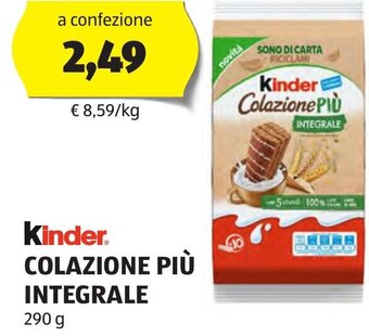 ALDI Kinder. COLAZIONE PIÙ INTEGRALE 290 g offerta